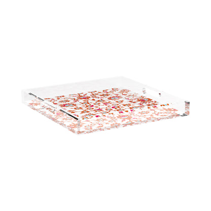 Bosphorus Red Turquoise 15X15 Acrylic Tray - nicolettemayer.com
