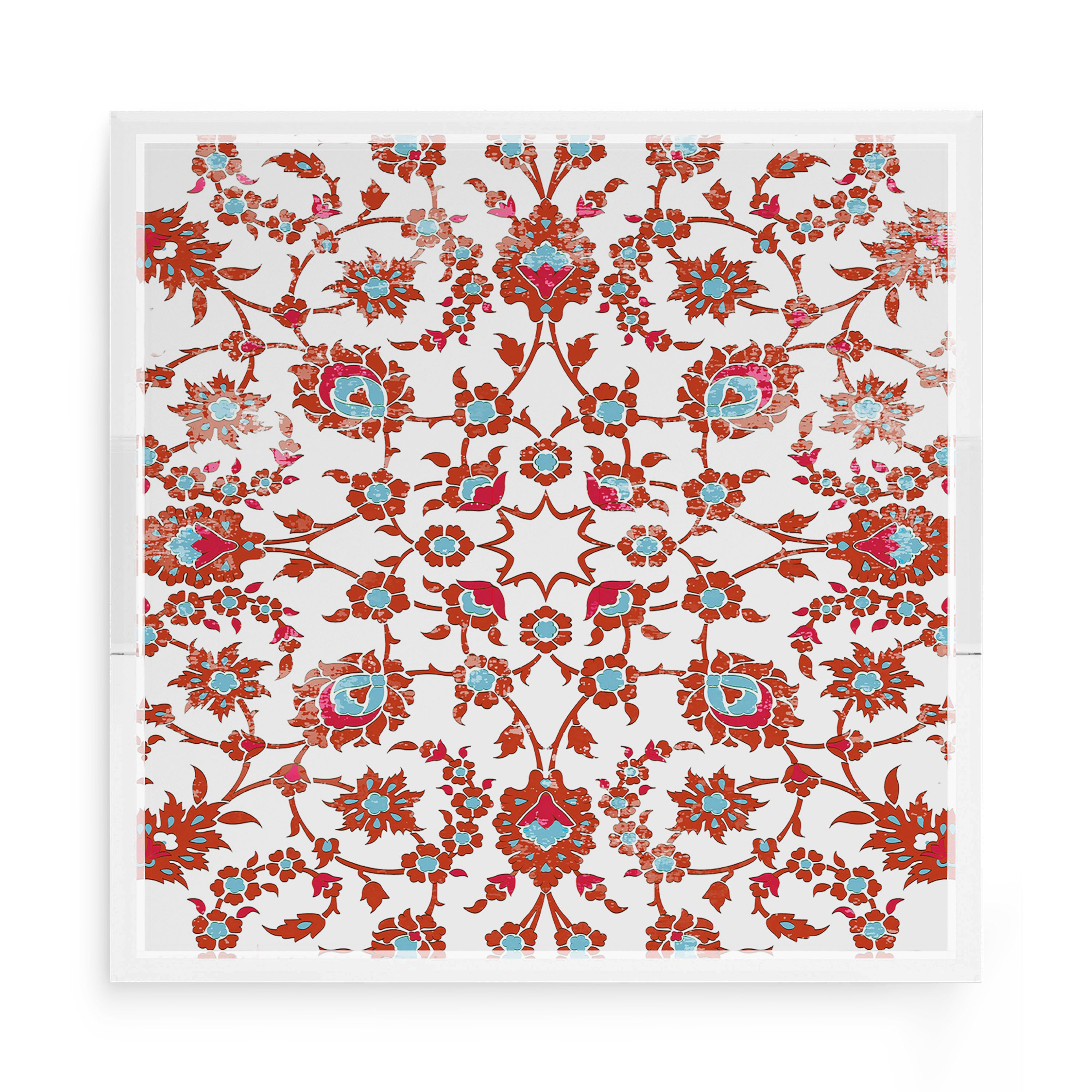 Bosphorus Red Turquoise 15X15 Acrylic Tray - nicolettemayer.com
