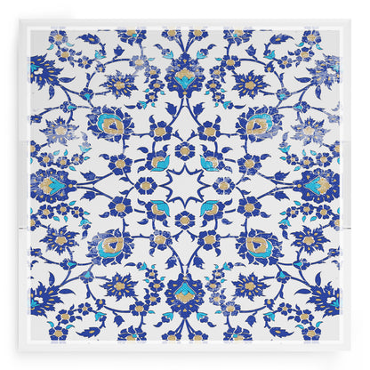 Bosphorus Blue White 18X18 Acrylic Tray - nicolettemayer.com
