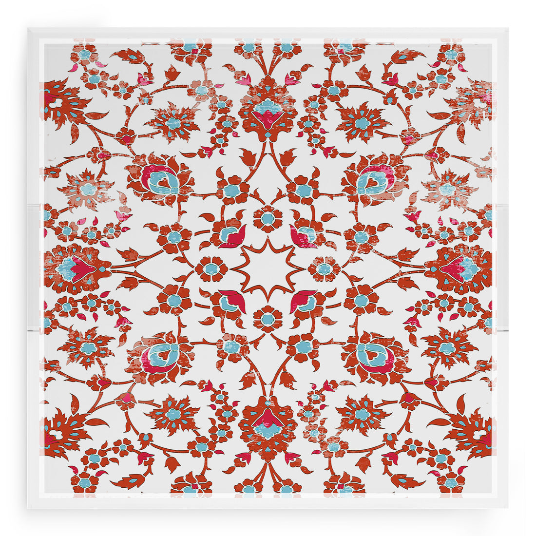 Bosphorus Red Turquoise 18X18 Acrylic Tray - nicolettemayer.com
