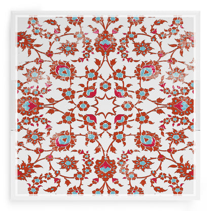 Bosphorus Red Turquoise 18X18 Acrylic Tray - nicolettemayer.com
