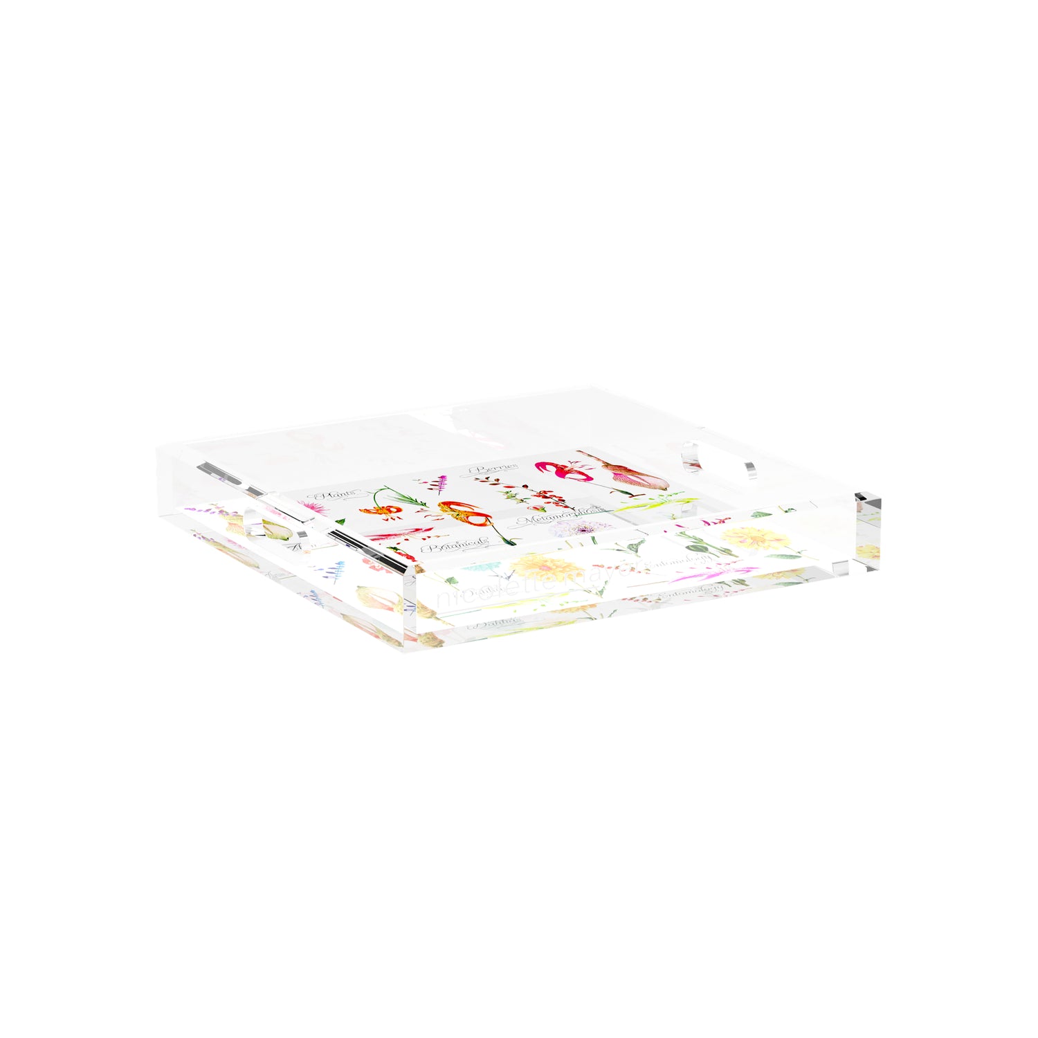 Botanicals White 12X12 Acrylic Tray - nicolettemayer.com
