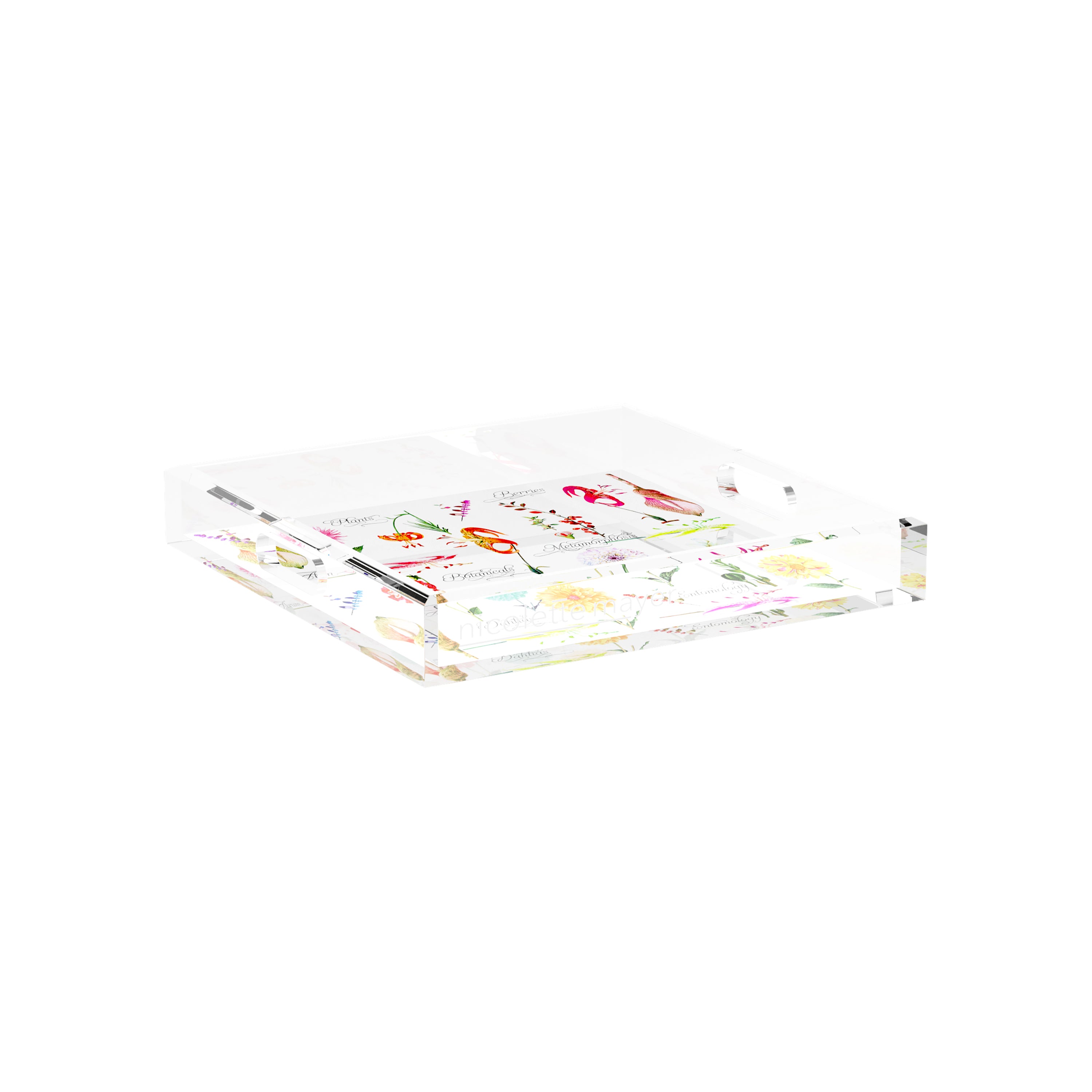 Botanicals White 12X12 Acrylic Tray - nicolettemayer.com

