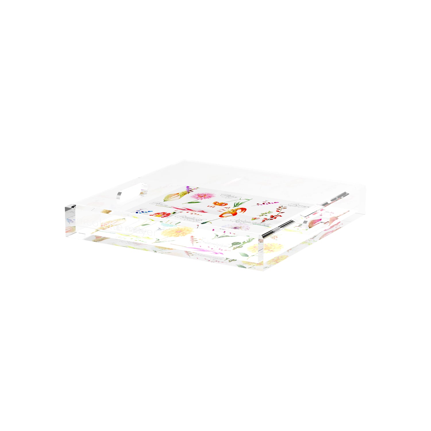 Botanicals White 12X12 Acrylic Tray - nicolettemayer.com
