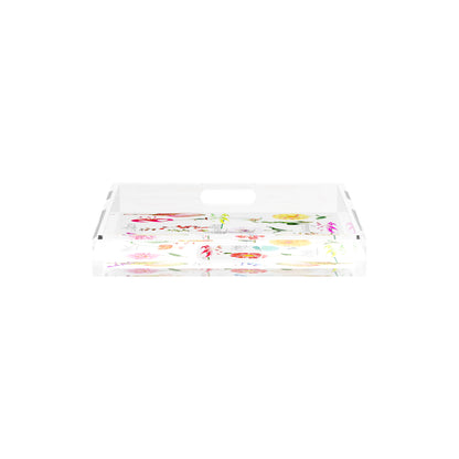 Botanicals White 12X12 Acrylic Tray - nicolettemayer.com
