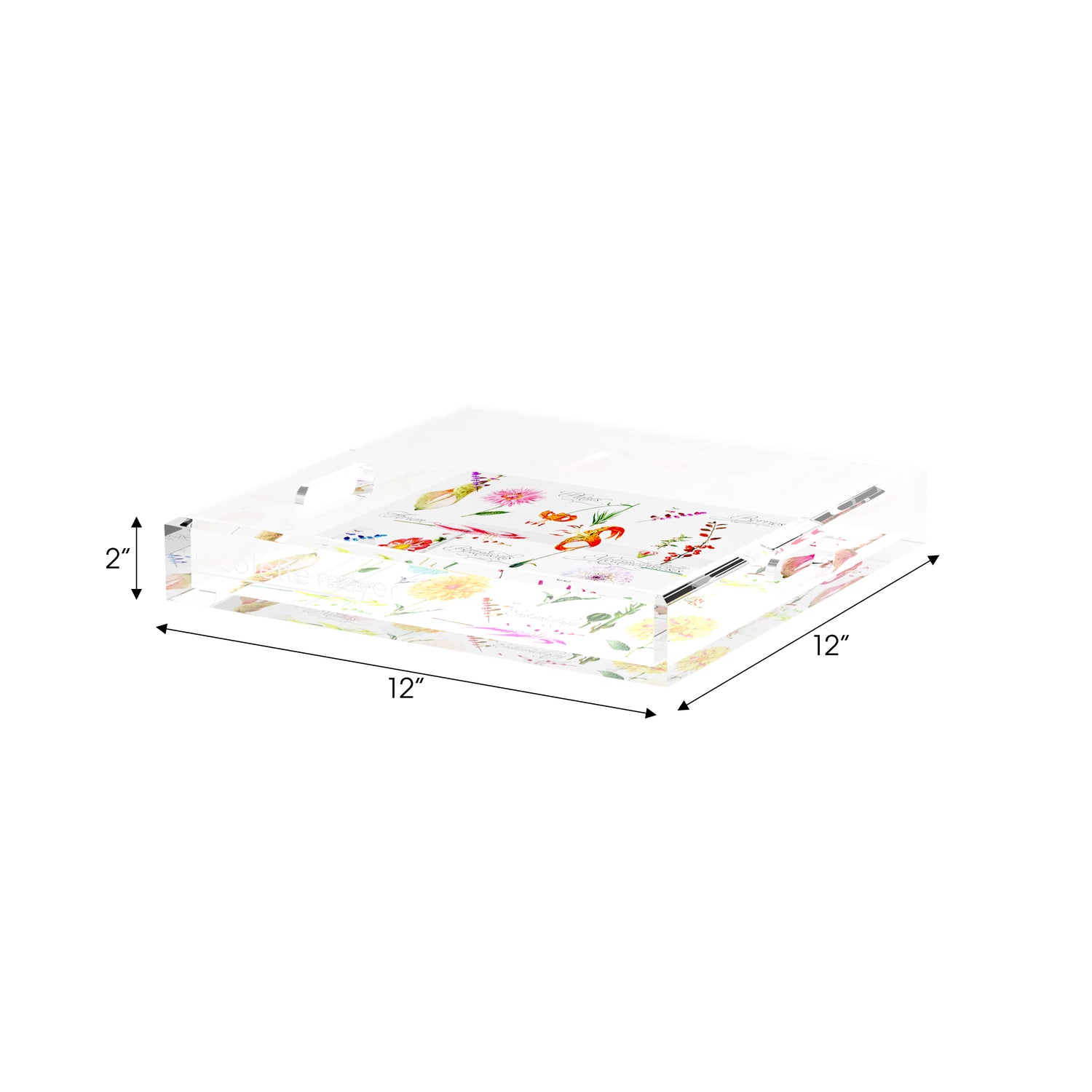 Botanicals White 12X12 Acrylic Tray - nicolettemayer.com
