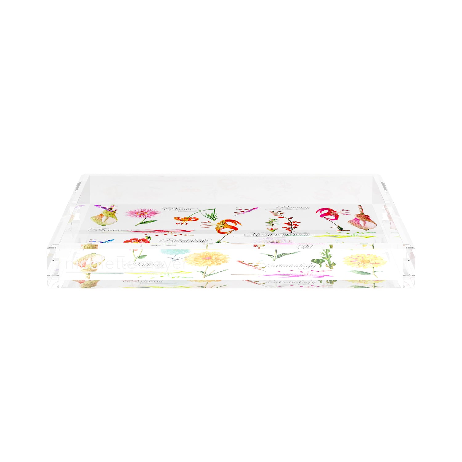 Botanicals White 15X15 Acrylic Tray - nicolettemayer.com
