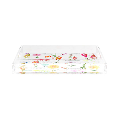 Botanicals White 15X15 Acrylic Tray - nicolettemayer.com
