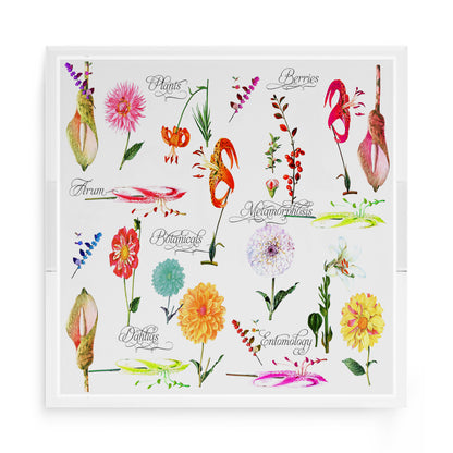 Botanicals White 15X15 Acrylic Tray - nicolettemayer.com
