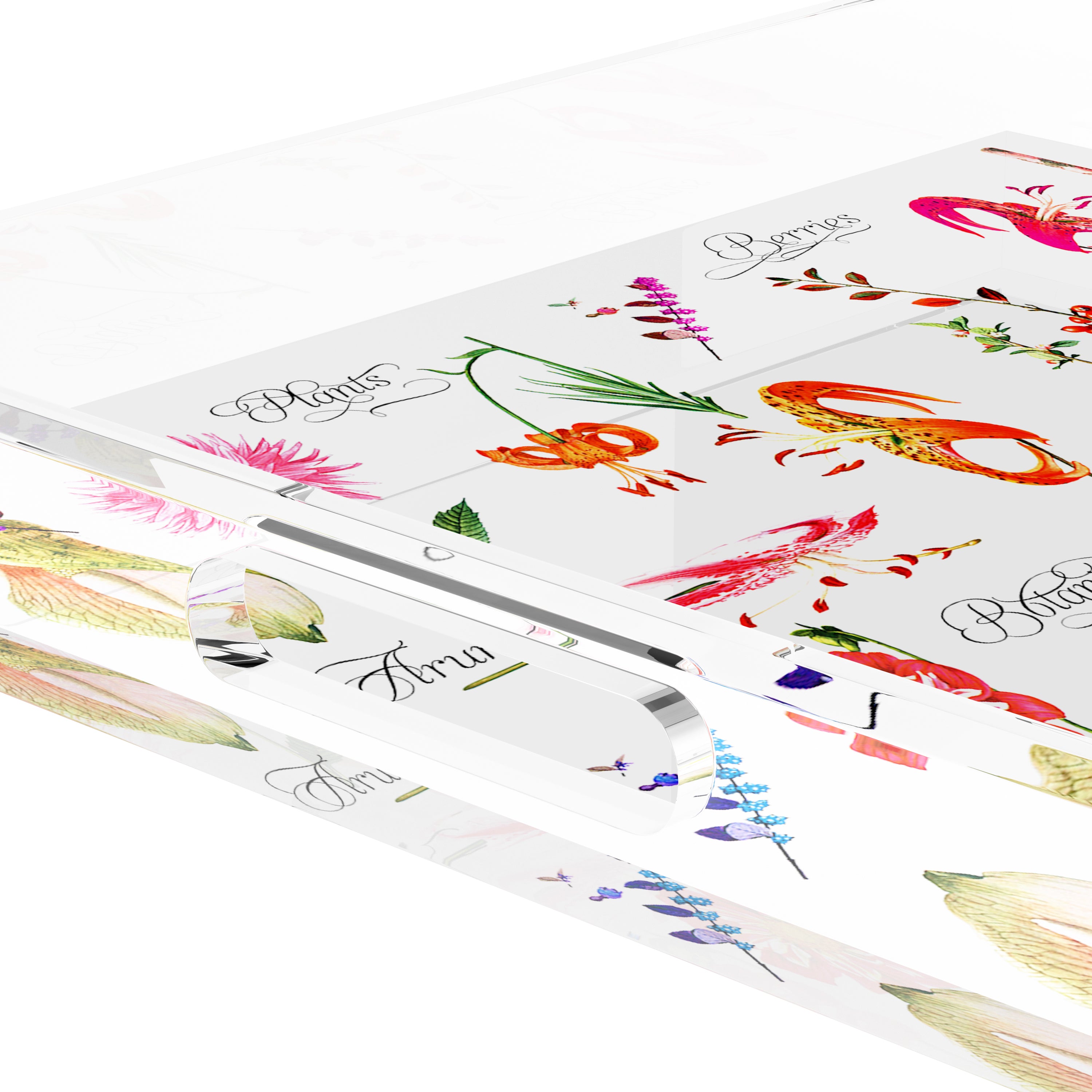 Botanicals White 15X15 Acrylic Tray - nicolettemayer.com
