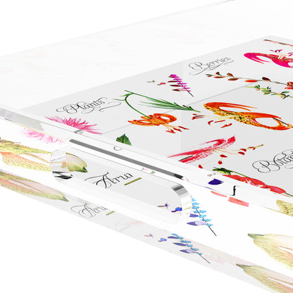 Botanicals White 15X15 Acrylic Tray - nicolettemayer.com
