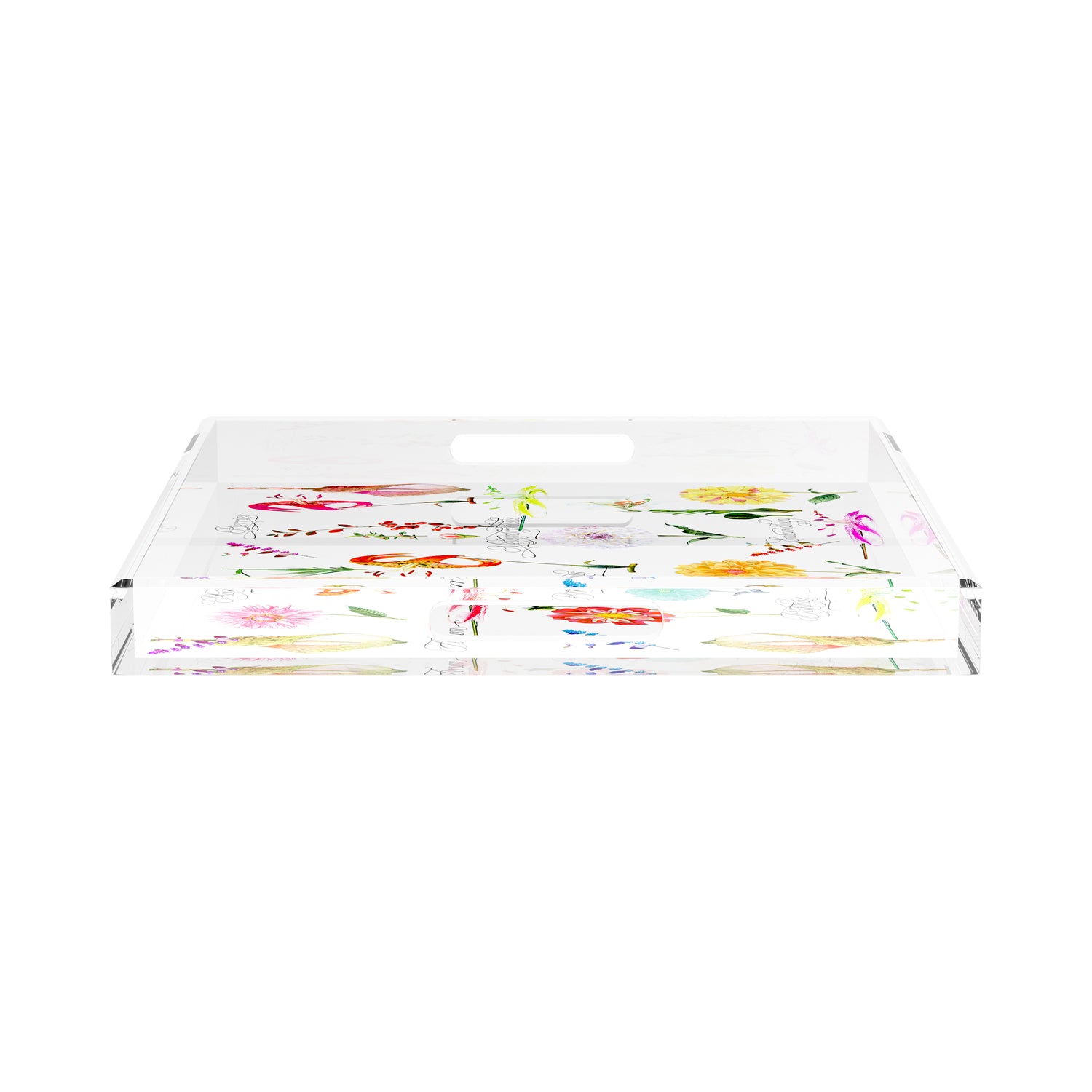 Botanicals White 18X18 Acrylic Tray - nicolettemayer.com
