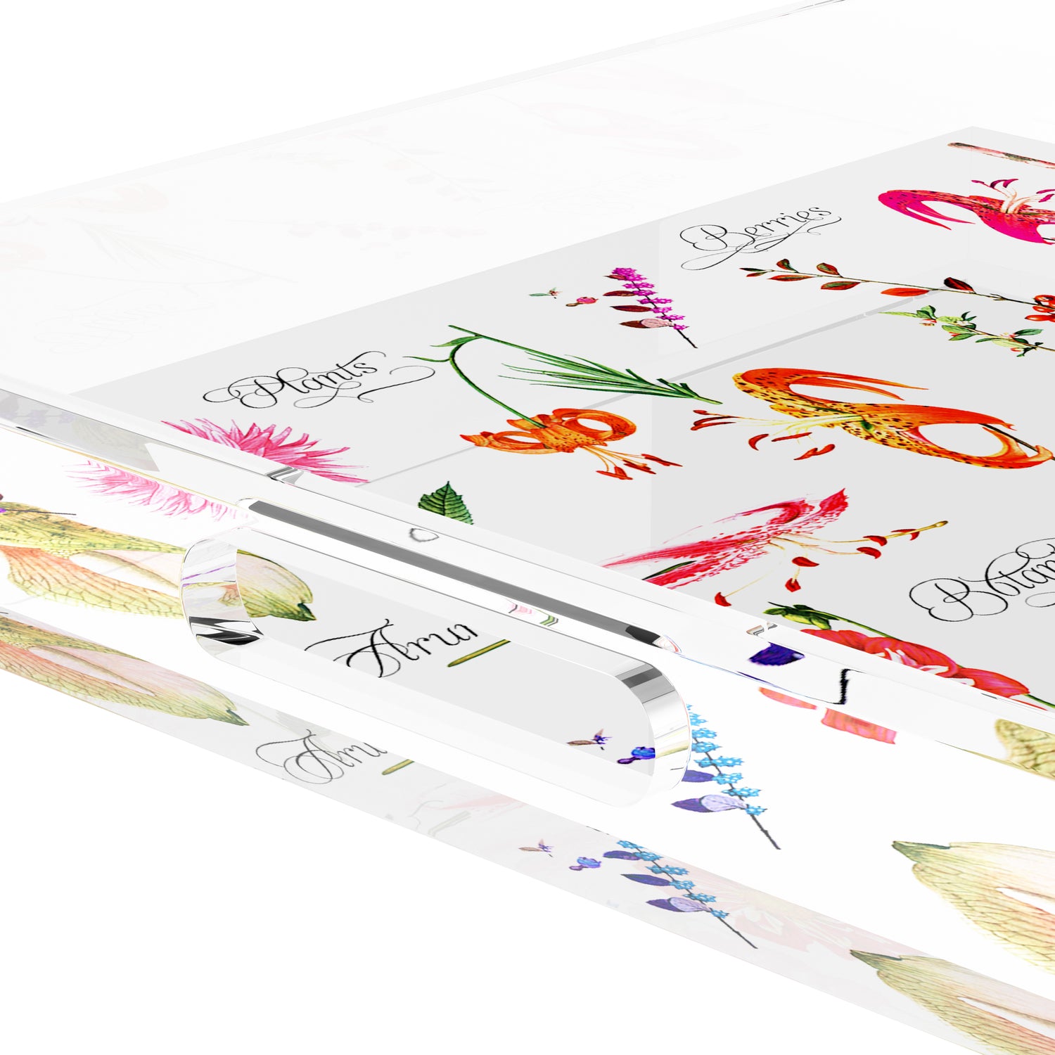 Botanicals White 18X18 Acrylic Tray - nicolettemayer.com
