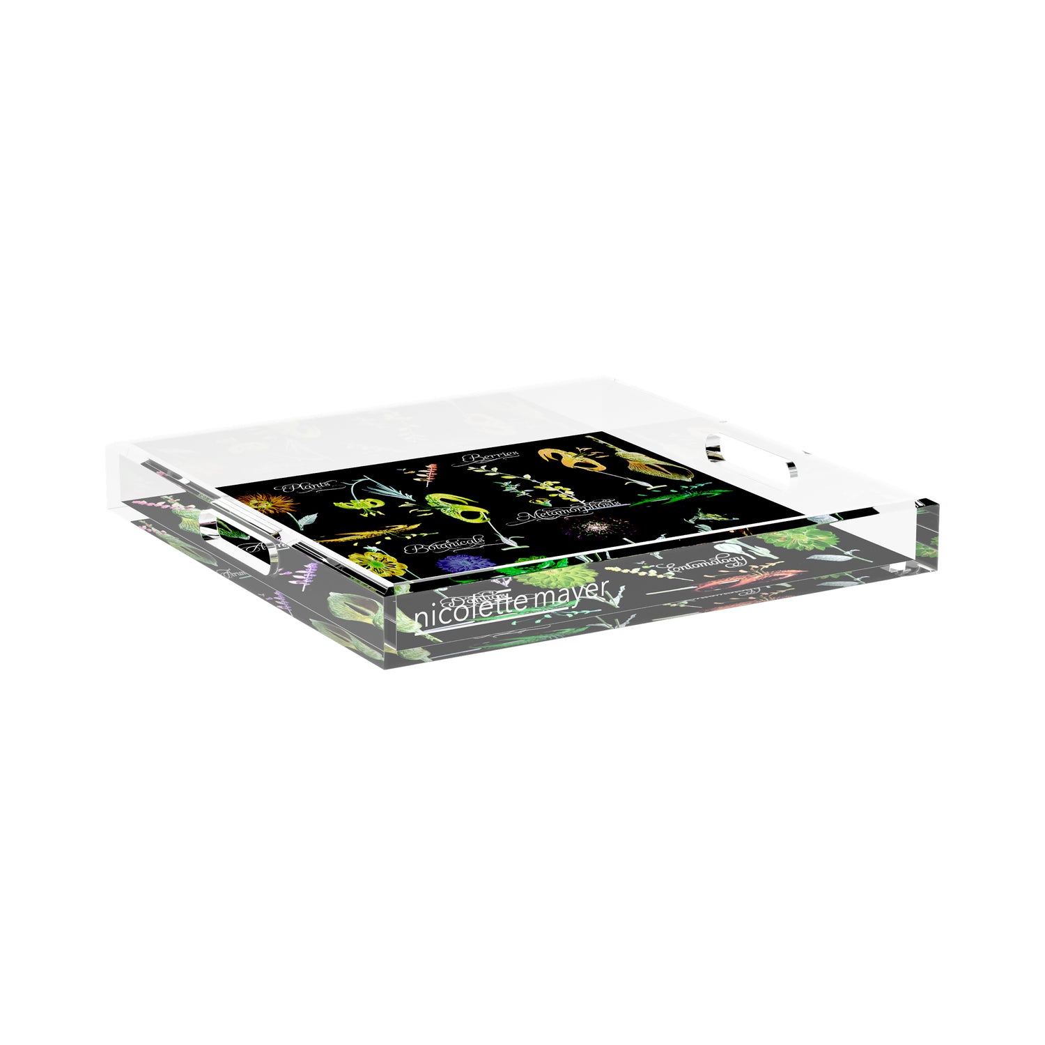 Botanicals Xray Greens 15X15 Acrylic Tray - nicolettemayer.com
