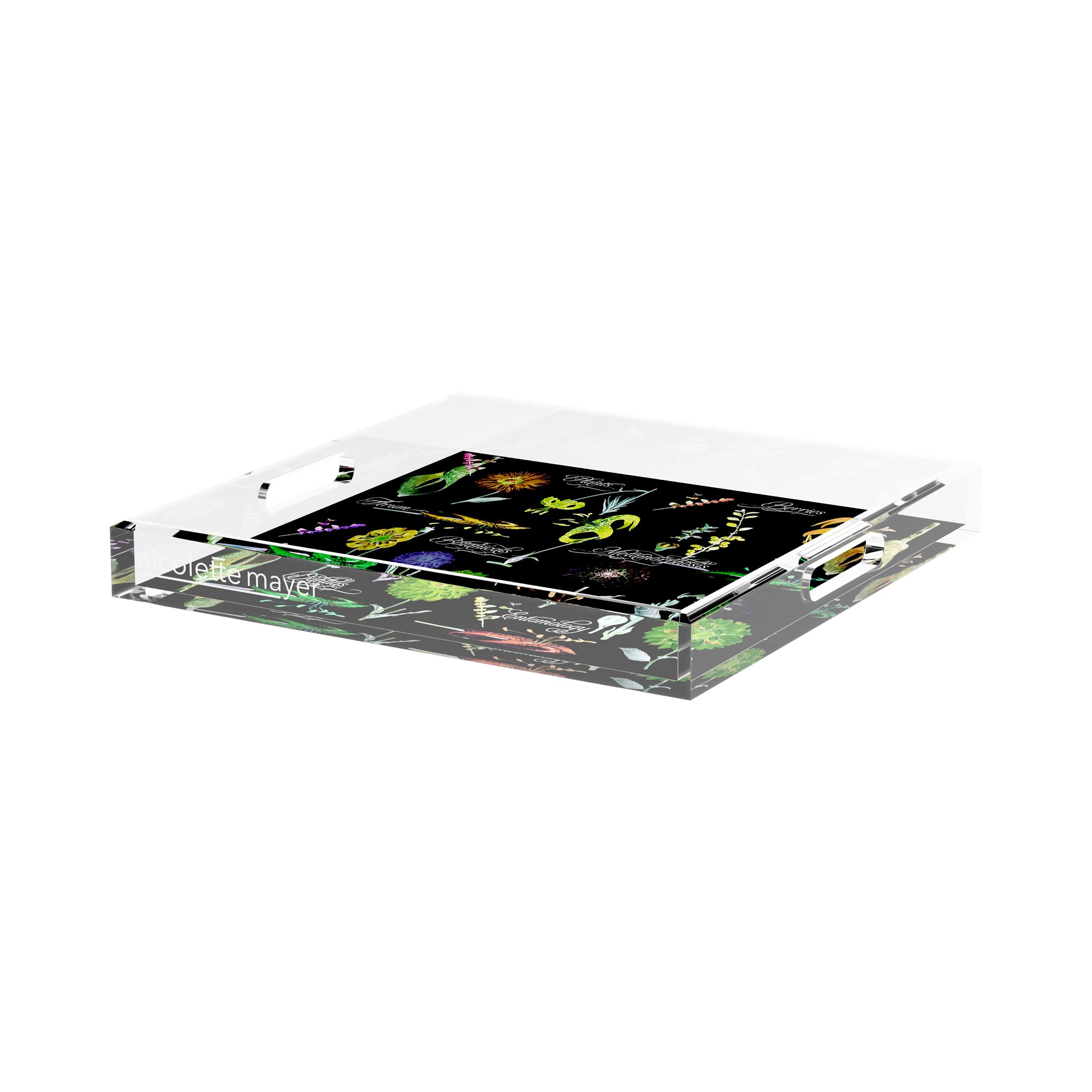 Botanicals Xray Greens 15X15 Acrylic Tray - nicolettemayer.com
