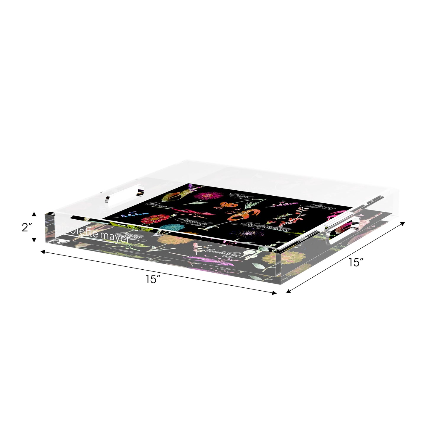 Botanicals Xray Reds 15X15 Acrylic Tray - nicolettemayer.com
