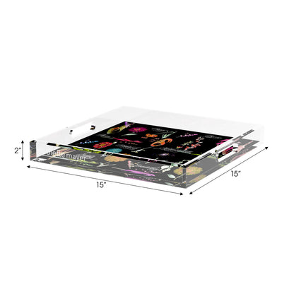 Botanicals Xray Reds 15X15 Acrylic Tray - nicolettemayer.com
