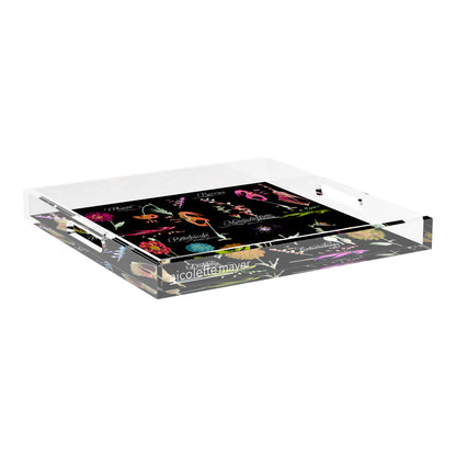 Botanicals Xray Reds 18X18 Acrylic Tray - nicolettemayer.com
