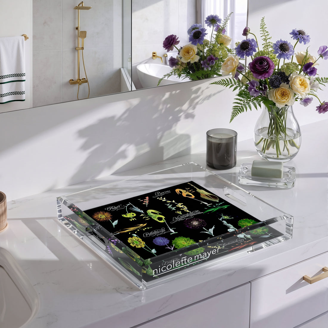Botanicals Xray Greens 12X12 Acrylic Tray - nicolettemayer.com
