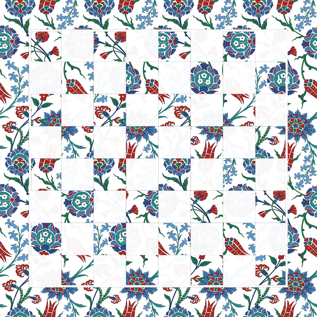 Boudrum Floral Traditional Acrylic Chess