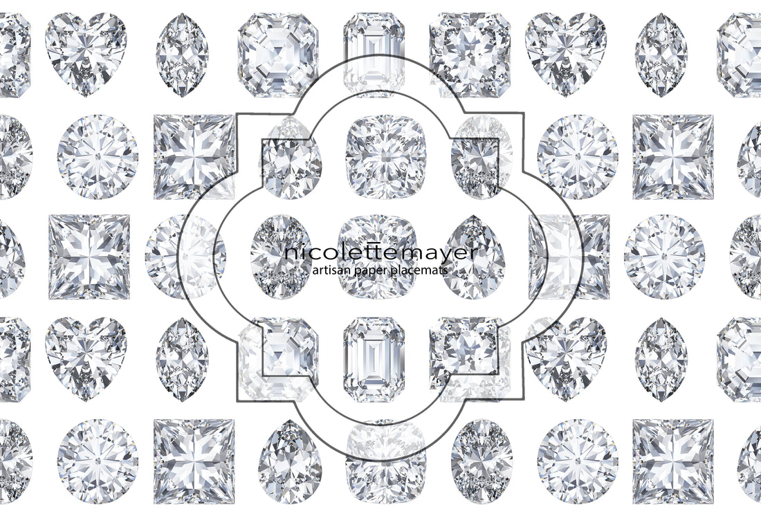 Bougie Diamonds Ice Paper Placemat Pad, One Set Of 24