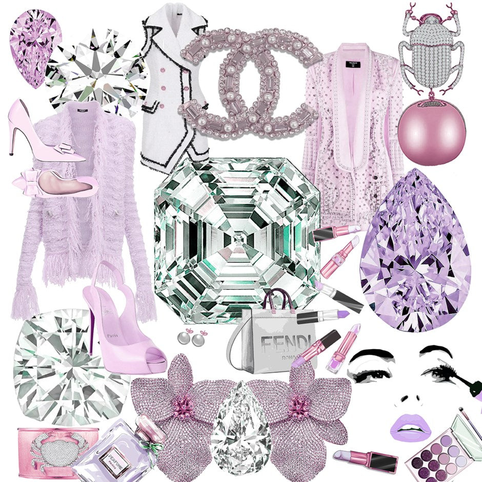 Bougie Haute Couture Lilac 36X36 Acrylic Art