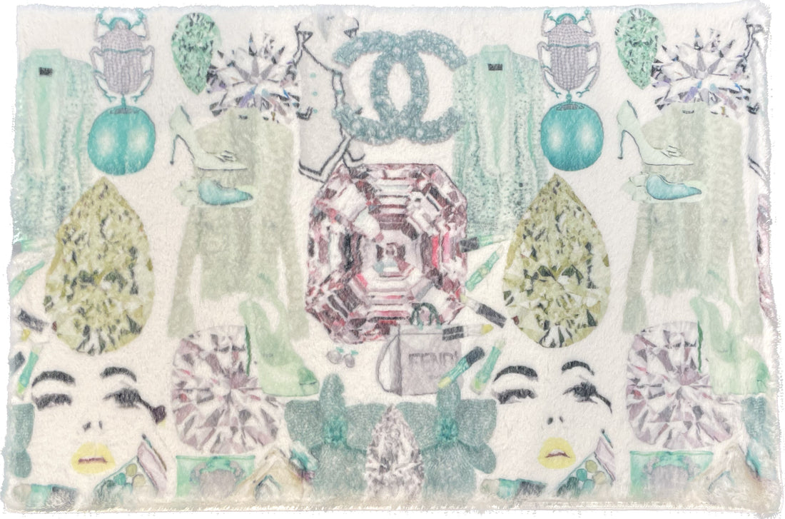 Bougie Women Nuevo Mint Rectangle Cloud Washables Rug
