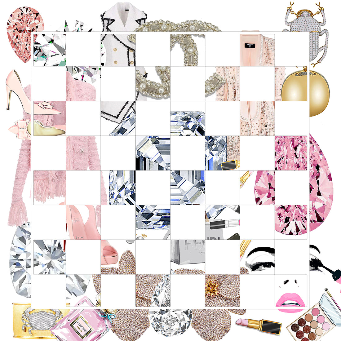 Bougie Women Nuevo Pink White Acrylic Chess