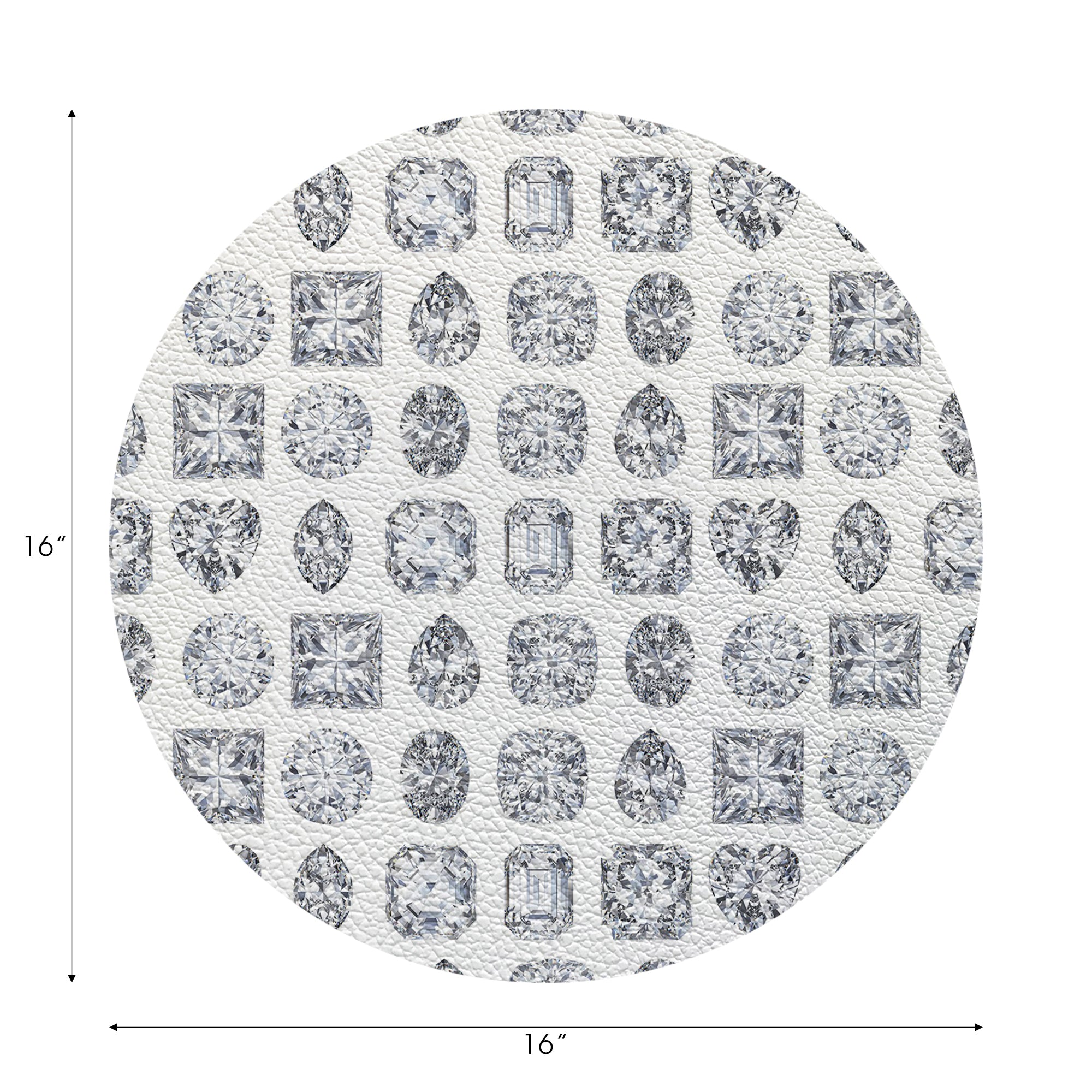Bougie Diamonds Ice Vegan Leather Round Pebble Placemat - nicolettemayer.com