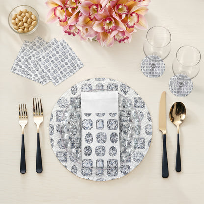 Bougie Diamonds Ice Cotton Sateen Dinner Napkins - nicolettemayer.com