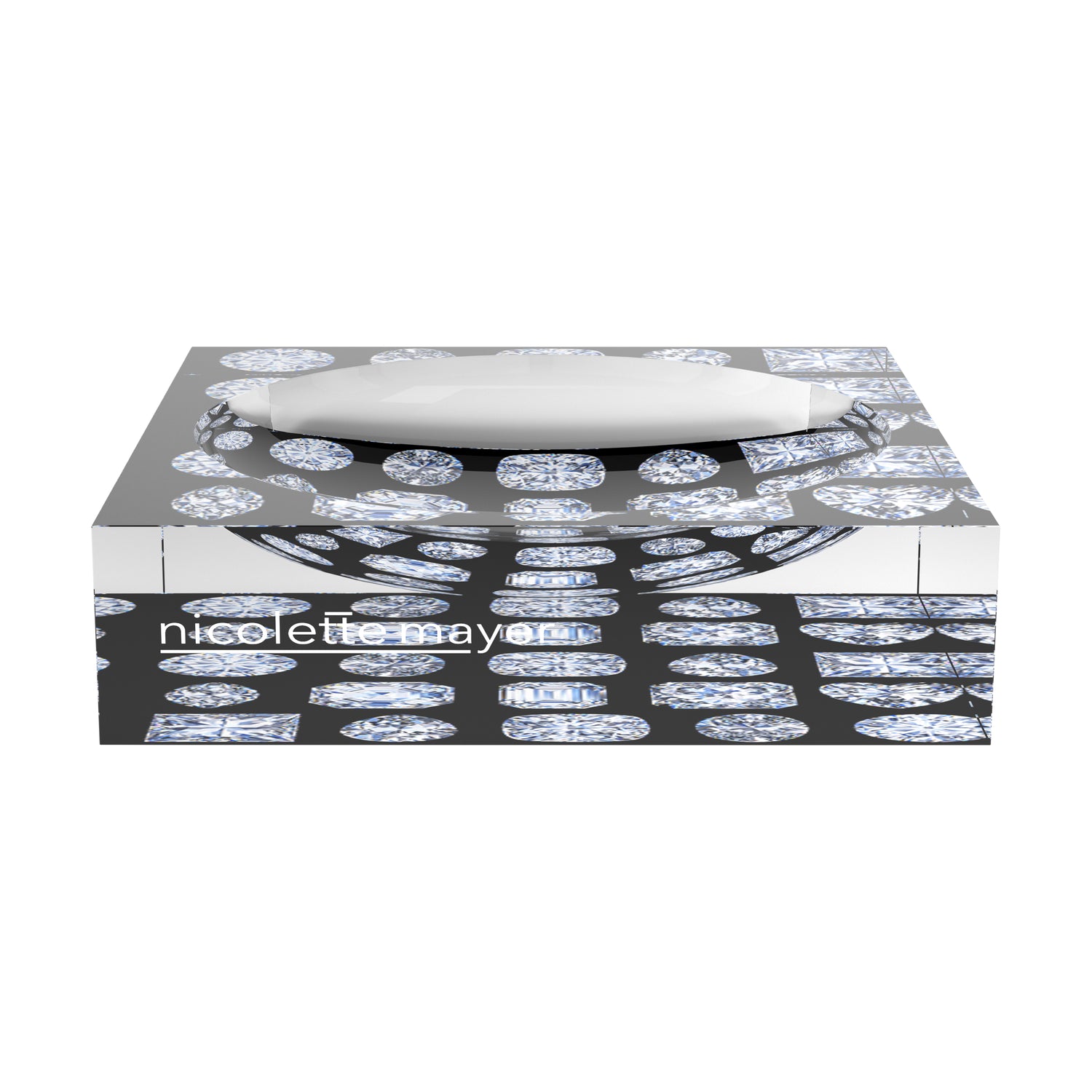 Bougie Diamonds Black Acrylic Candy Catchall Dish