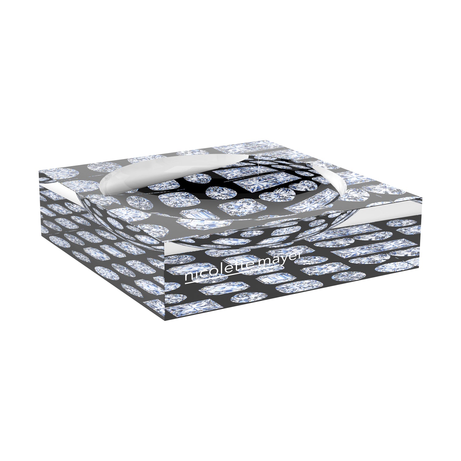 Bougie Diamonds Black Acrylic Candy Catchall Dish