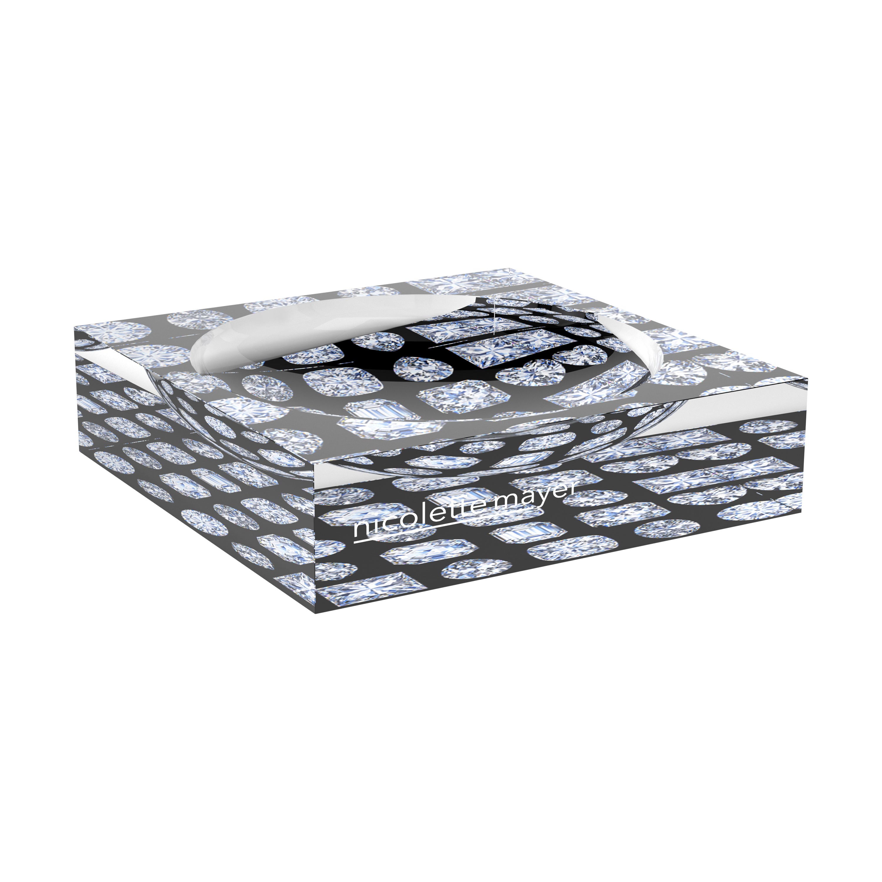 Bougie Diamonds Black Acrylic Candy Catchall Dish