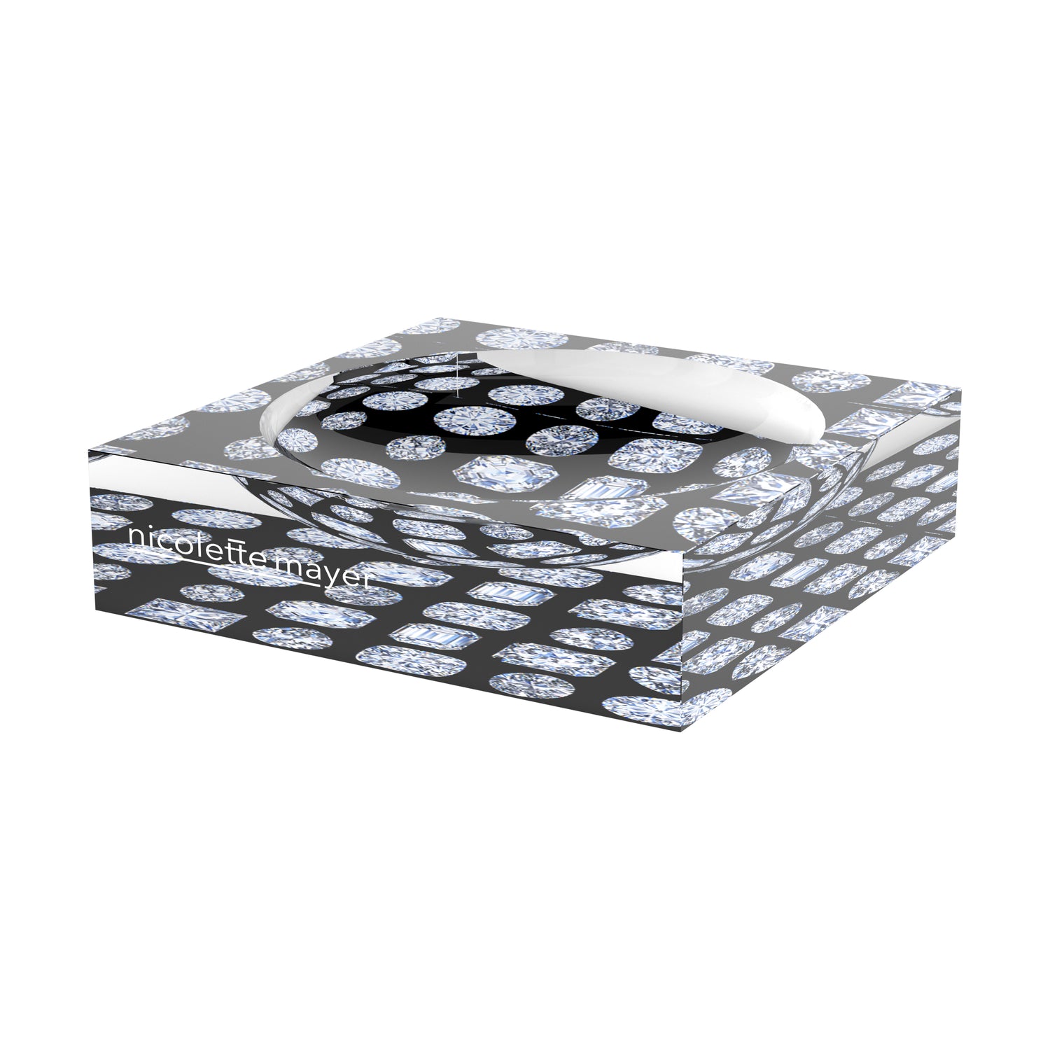 Bougie Diamonds Black Acrylic Candy Catchall Dish
