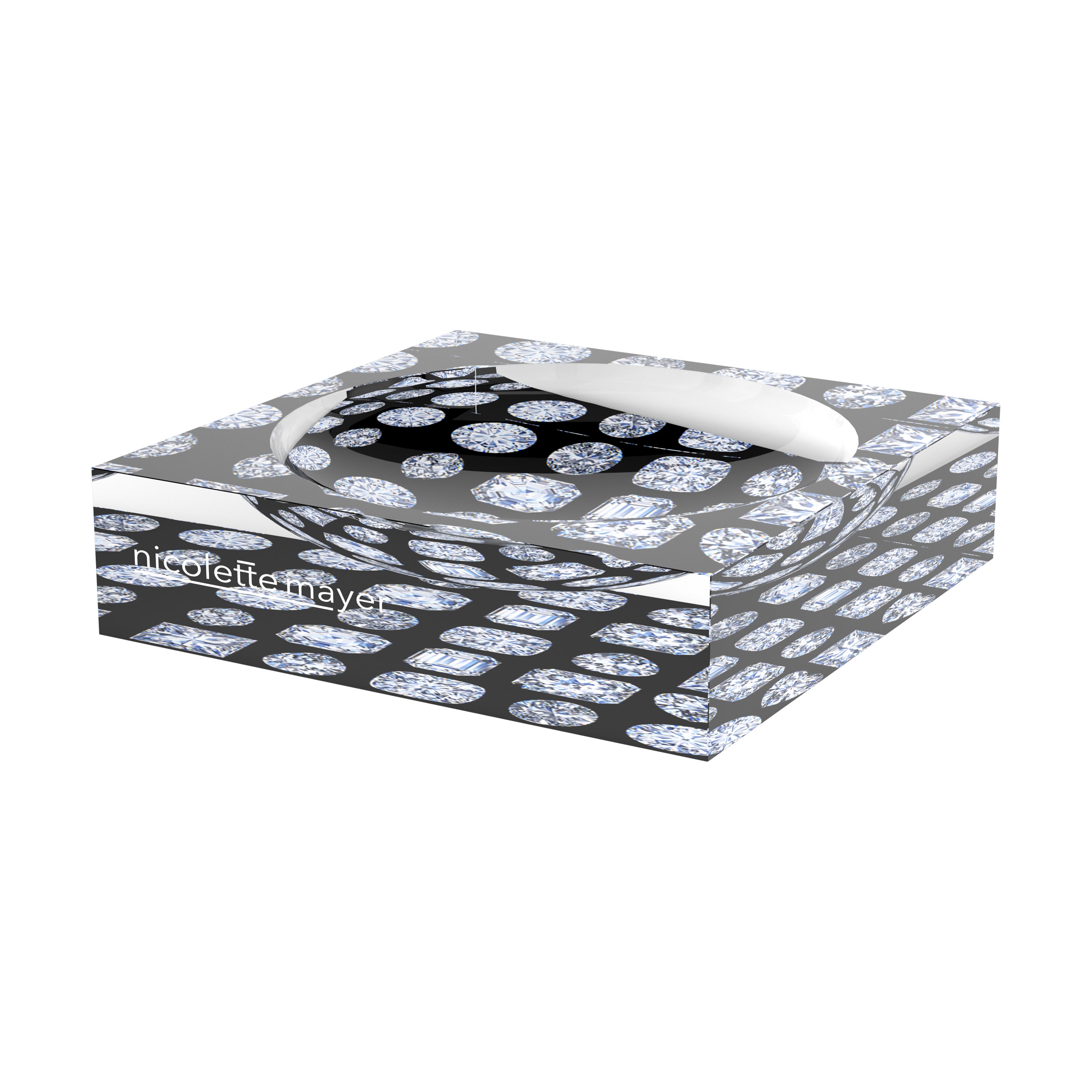 Bougie Diamonds Black Acrylic Candy Catchall Dish