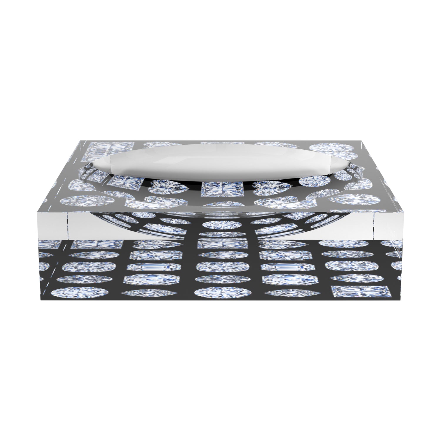 Bougie Diamonds Black Acrylic Candy Catchall Dish