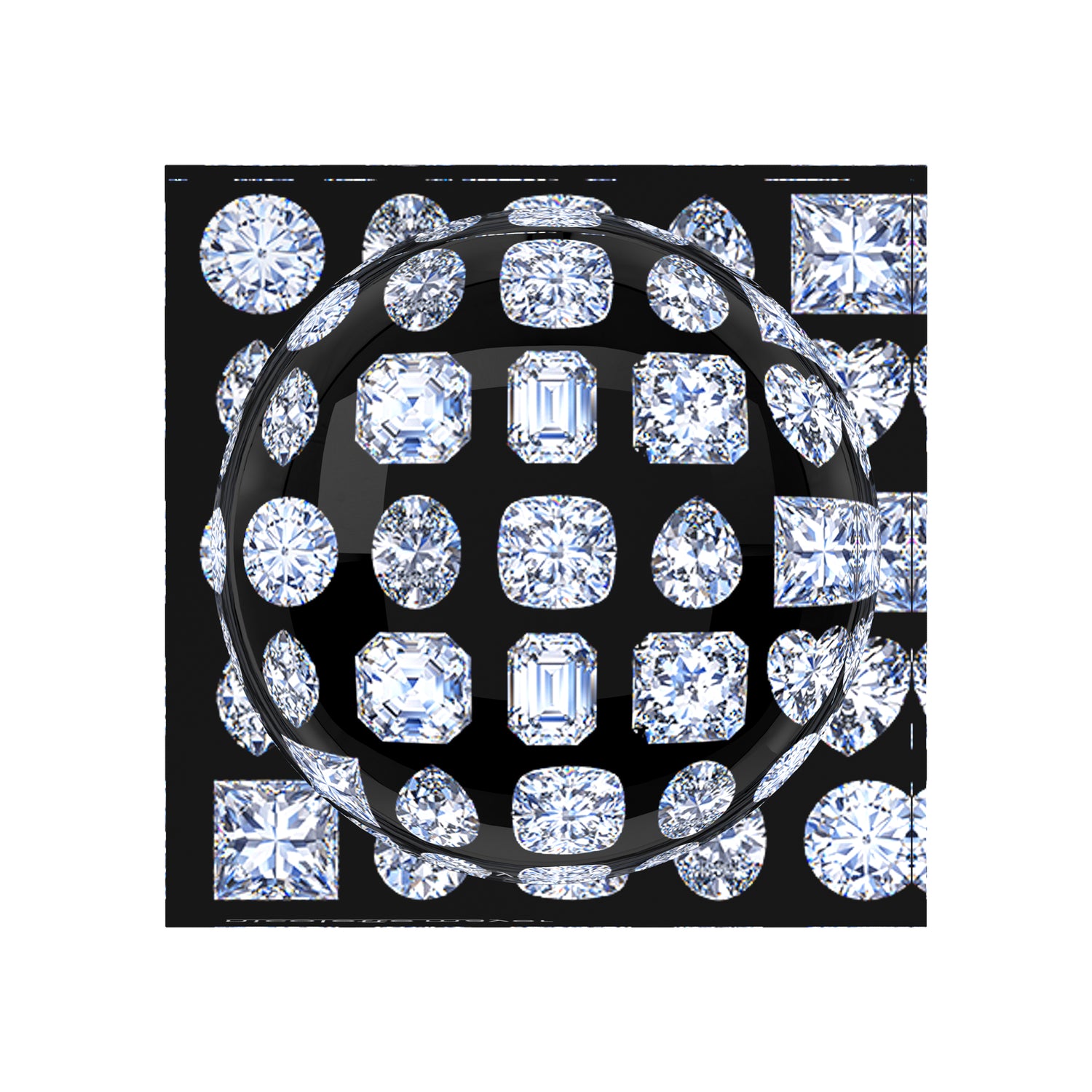 Bougie Diamonds Black Acrylic Candy Catchall Dish