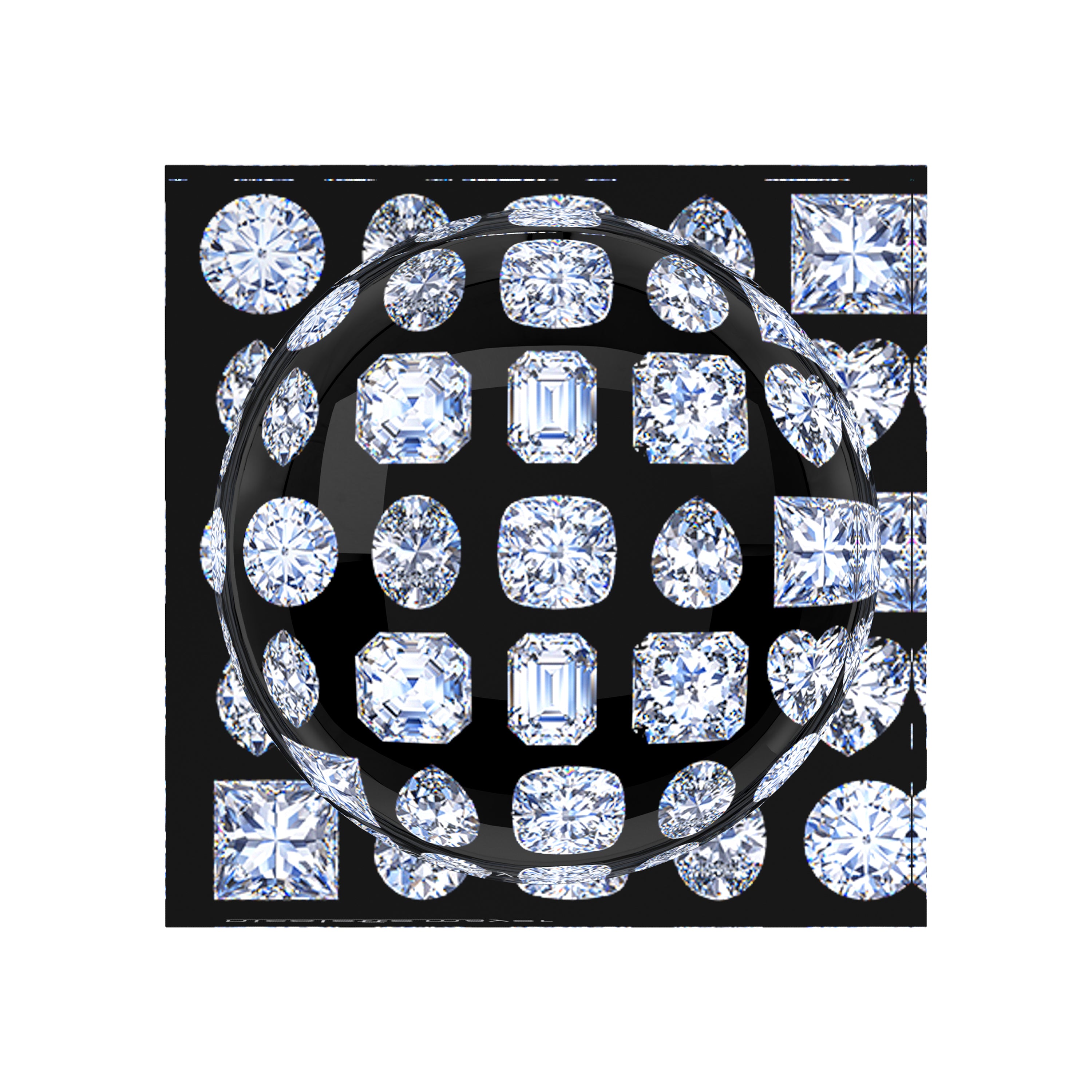 Bougie Diamonds Black Acrylic Candy Catchall Dish