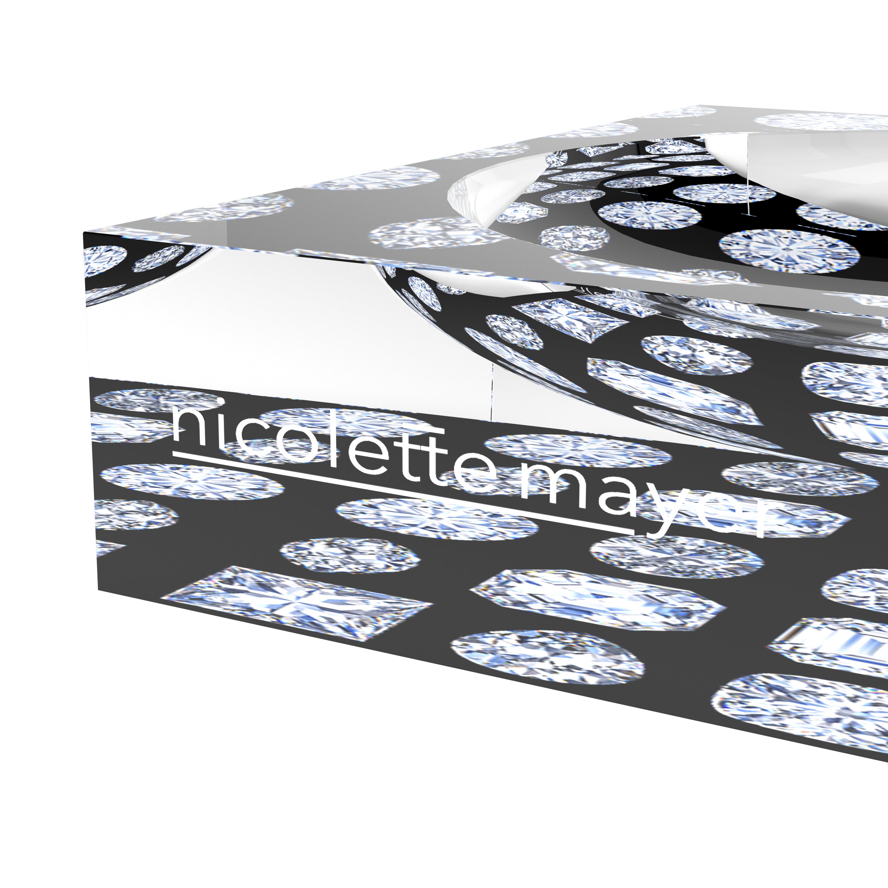 Bougie Diamonds Black Acrylic Candy Catchall Dish