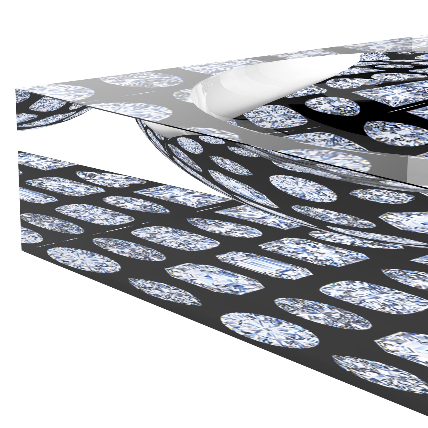 Bougie Diamonds Black Acrylic Candy Catchall Dish