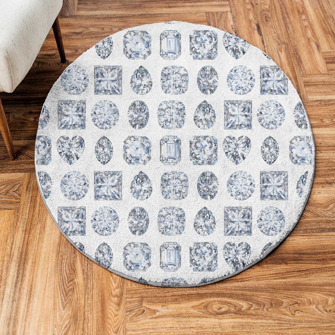 Bougie Diamonds Ice Rectangle Cloud Washables Rug