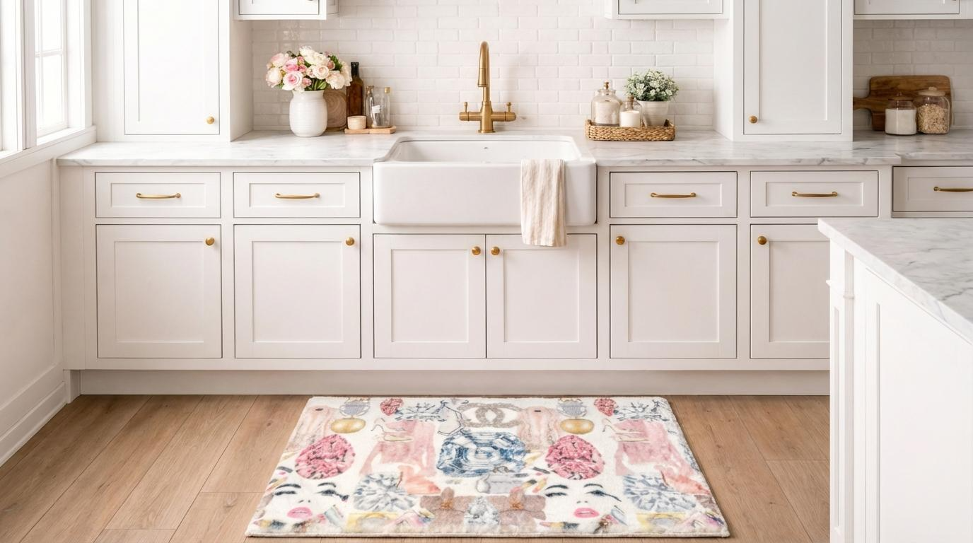 Bougie Women Nuevo Pink White Cloud Rectangle Washable Rug - nicolettemayer.com