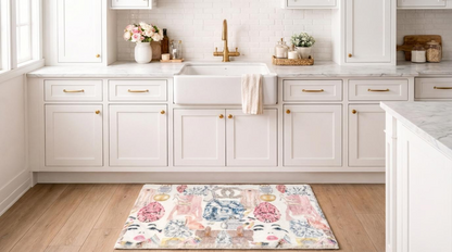 Bougie Women Nuevo Pink White Cloud Rectangle Washable Rug - nicolettemayer.com