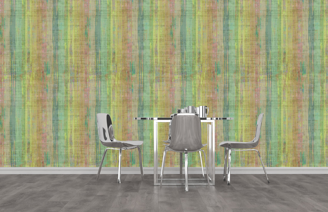 Brushstroke Citron Grasscloth Printed Wallpaper