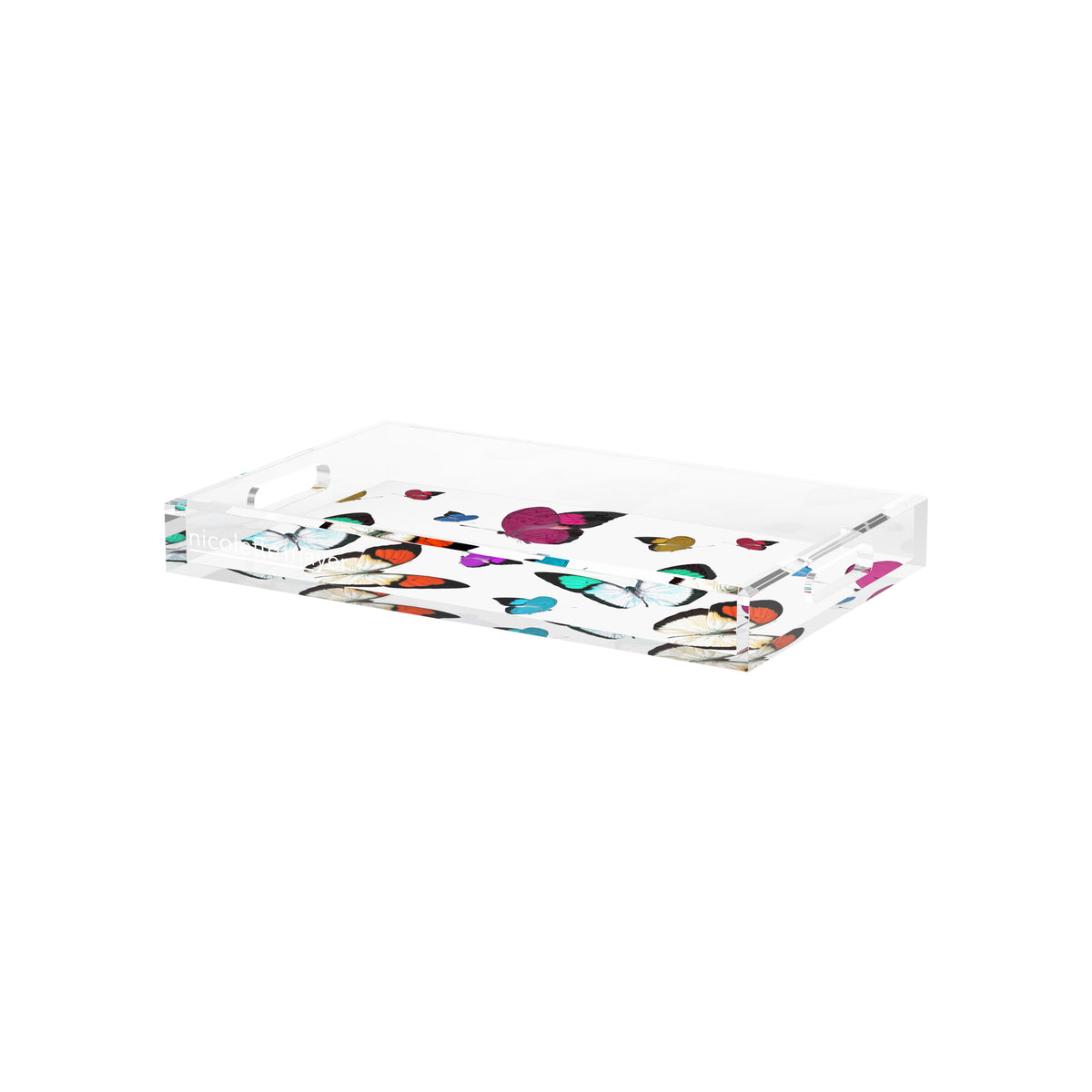 Butterflies Original Acrylic Decorative Tray, 12.5 x 7.75 in. by Nicolette Mayer 