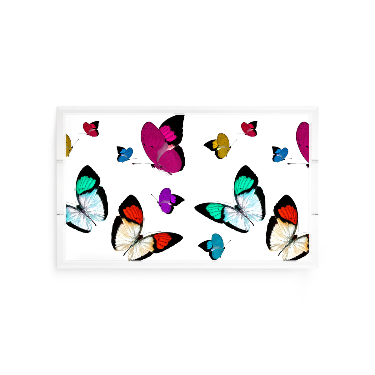 Butterflies Original Acrylic Decorative Tray, 12.5 x 7.75 in. by Nicolette Mayer 