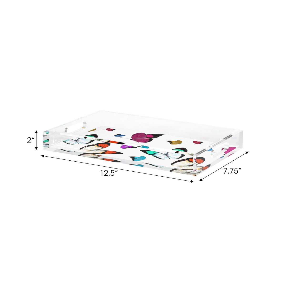 Butterflies Original Acrylic Decorative Tray, 12.5 x 7.75 in. by Nicolette Mayer 