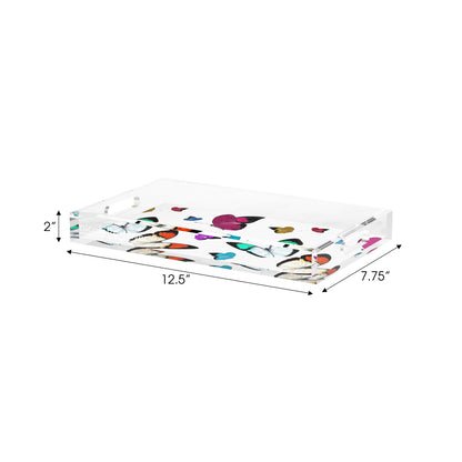 Butterflies Original Acrylic Decorative Tray, 12.5 x 7.75 in. by Nicolette Mayer 