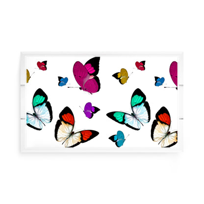Butterflies Original Acrylic Decorative Tray, 17 x 10.5 in. by Nicolette Mayer 