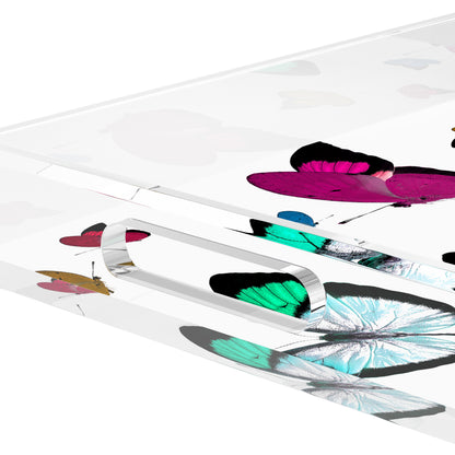 Butterflies Original Acrylic Decorative Tray, 17 x 10.5 in. by Nicolette Mayer 